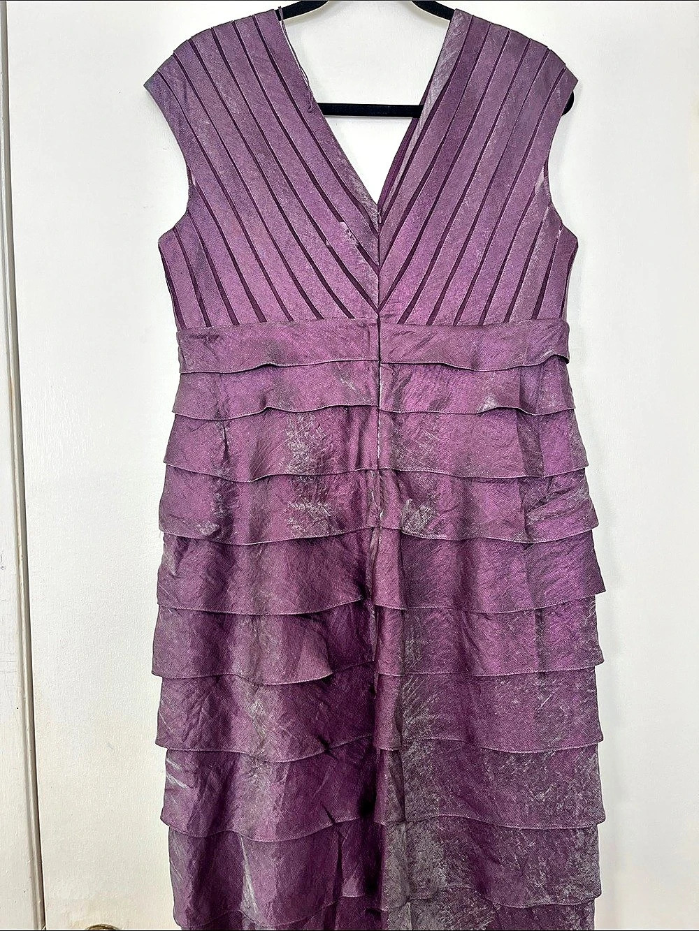Adrianna Papell Ruffle Mini Dress in Purple Size 14 Like New